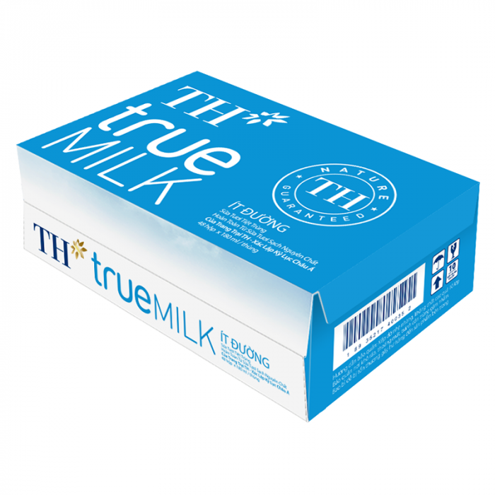 Thùng Sữa Tươi Tiệt Trùng TH Ít Đường 48 Hộp x 180 ml