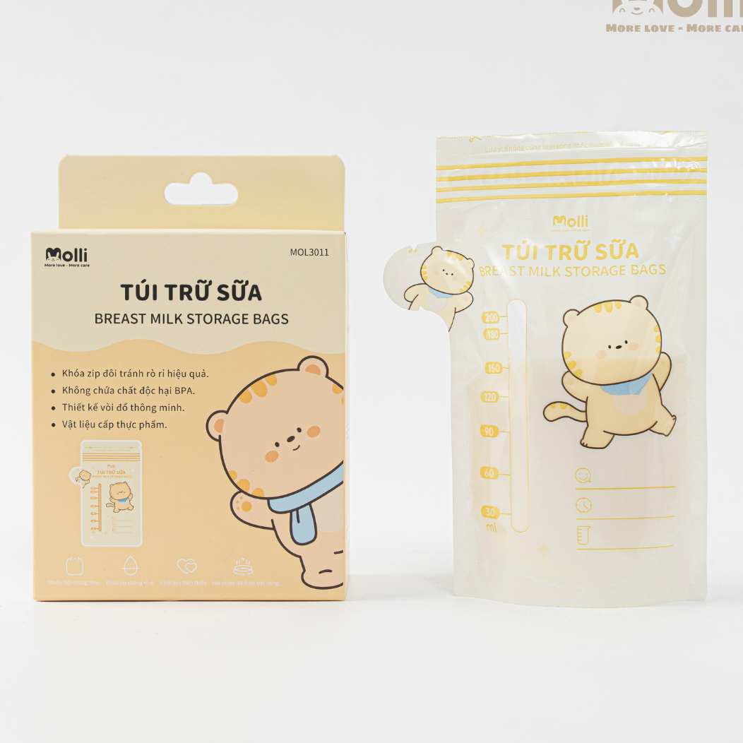 Túi trữ sữa Molli 200ml (30 Chiếc/Hộp)