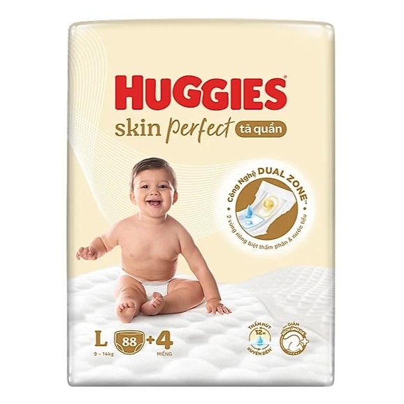 Bỉm - Tã quần Huggies Skin Perfect size L88+4  miếng
