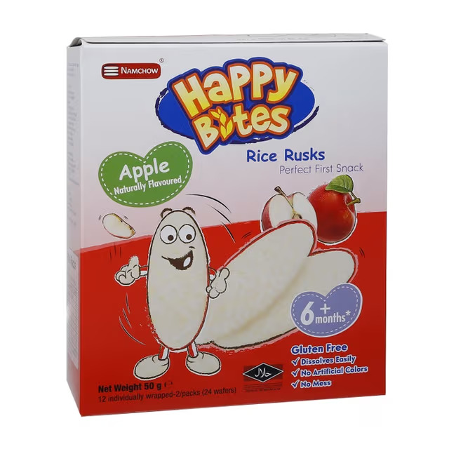 Bánh gạo ăn dặm Happy Bites vị táo 50g