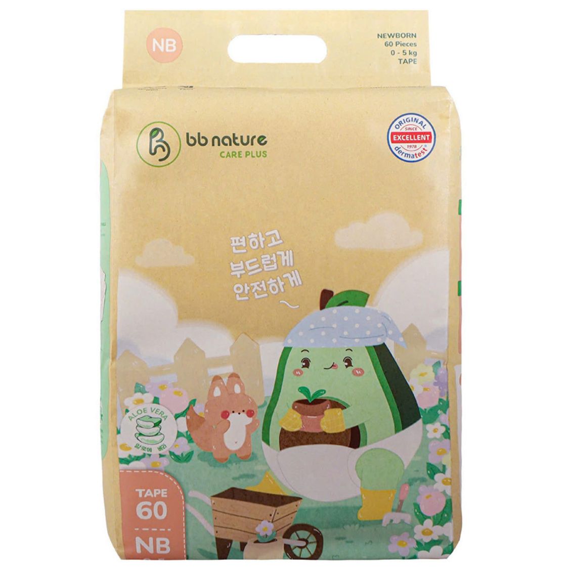 Bỉm - Tã dán BB Nature Care Plus size NB 60 miếng (0-5kg)