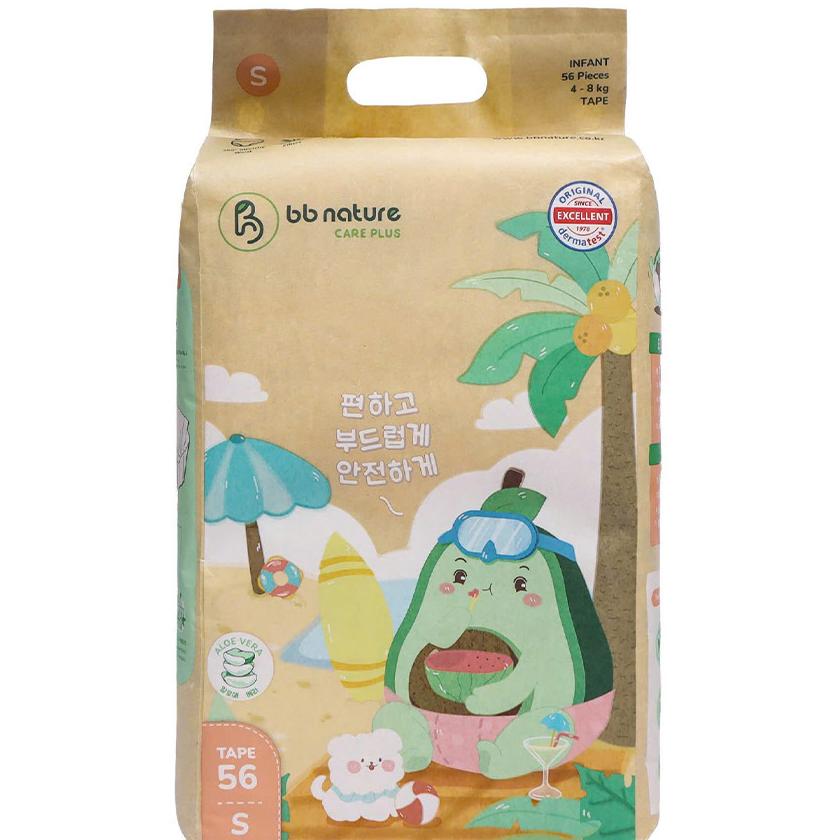 Bỉm - Tã dán BB Nature Care Plus size S 56 miếng (4-8kg)