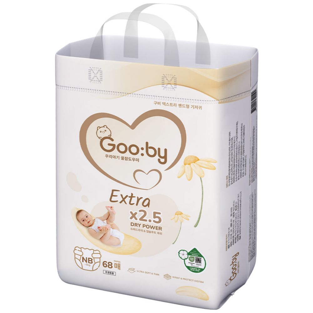 Bỉm - Tã dán Gooby Extra size Newborn 66/68 miếng (Dưới 5kg) 