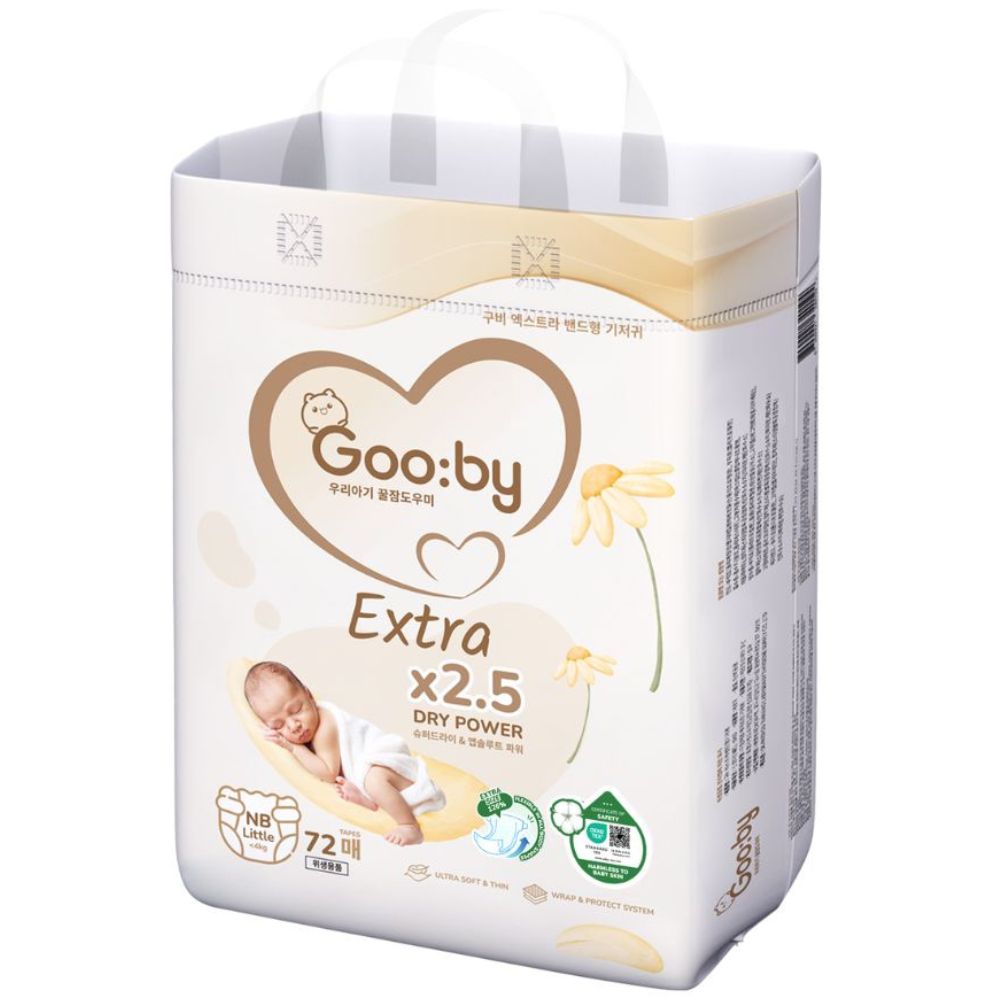 Bỉm - Tã dán Gooby Extra size Newborn Little 72 miếng (Dưới 4kg) 