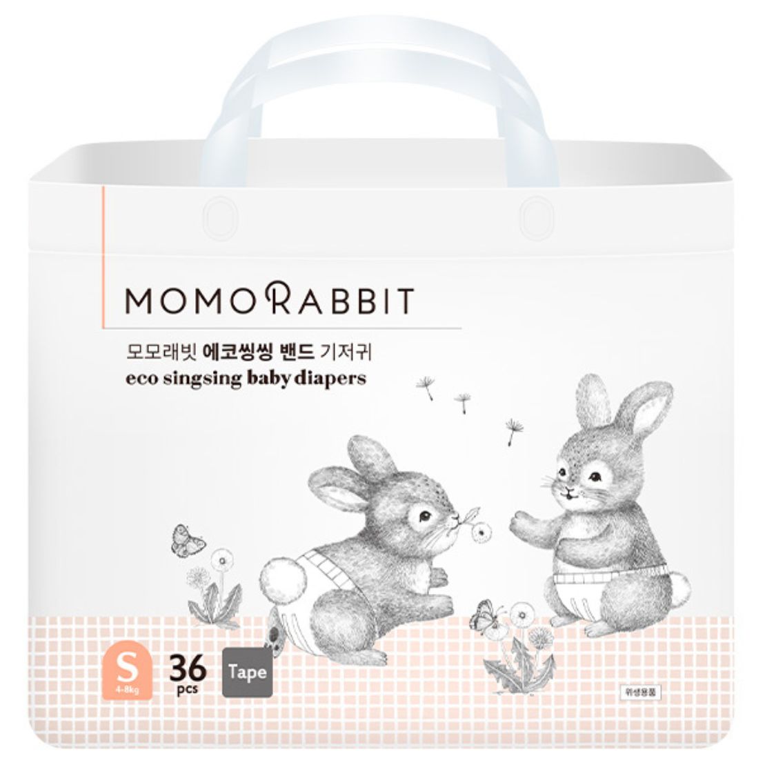Bỉm - Tã dán Momo Rabbit Baby Band Diapers size S 36 miếng (4 - 8kg)