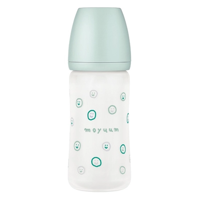 Bình sữa Thủy tinh tráng silicon Moyuum họa tiết - 240ml