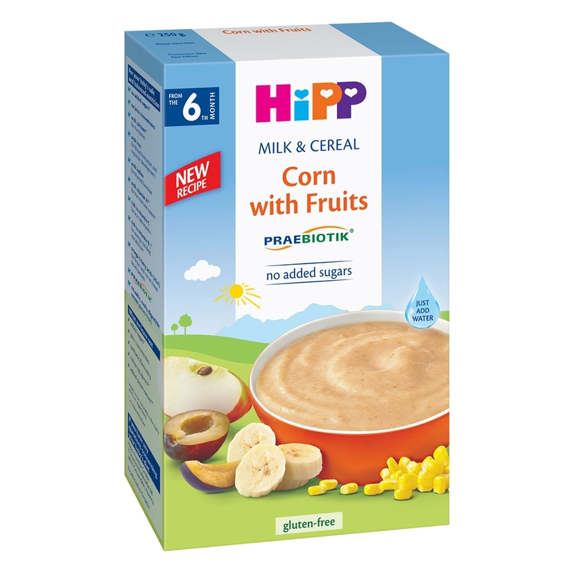 Bột ăn dặm HiPP hoa quả sữa bắp cho bé 6 tháng trở lên 250g