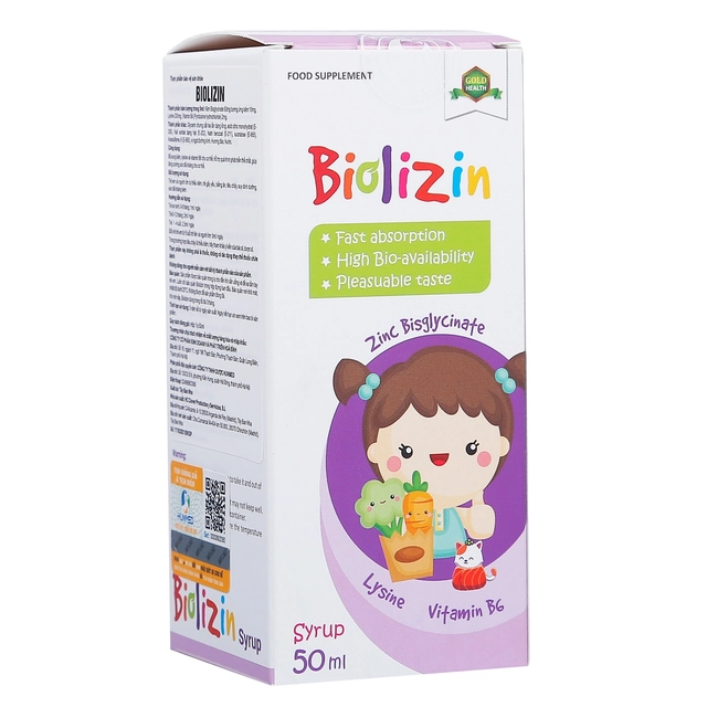 Siro bổ sung Kẽm Amin Biolizin 50ml