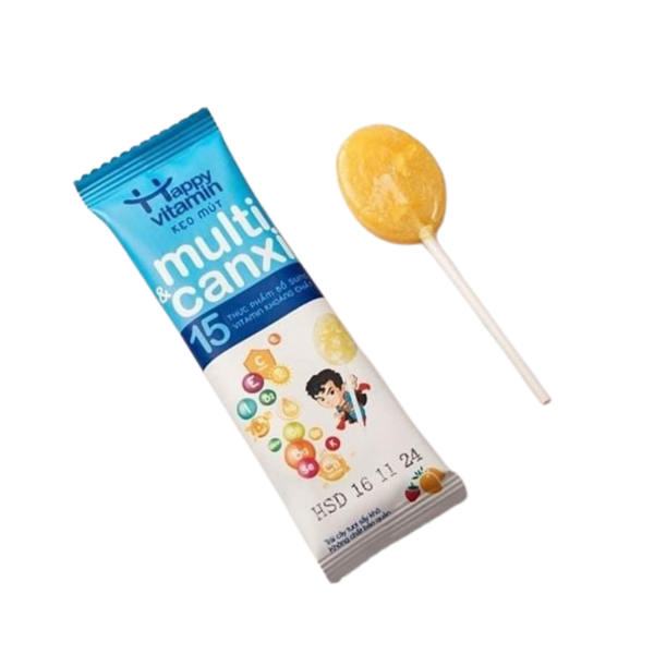 Kẹo mút Happy multi và canxi (bổ sung vitamin và khoáng chất)