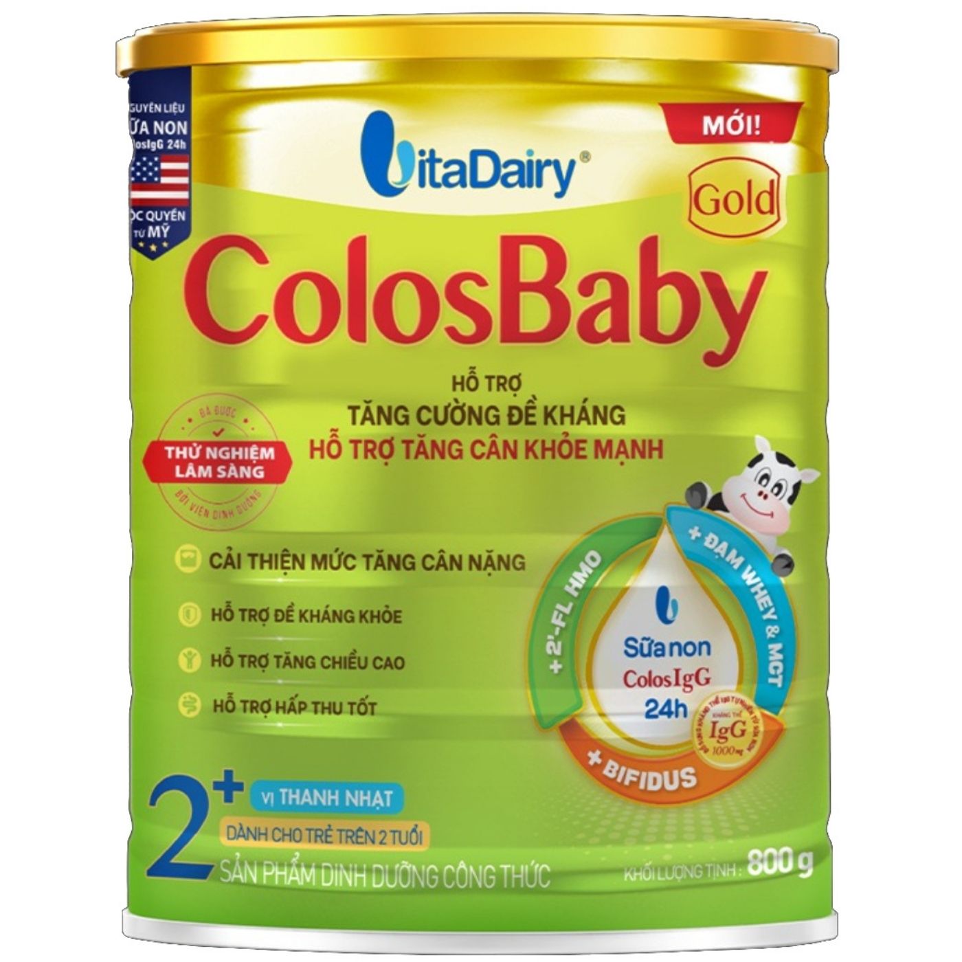 Sữa bột ColosBaby Gold 0+ 800g (trên 2 tuổi) vị thanh nhạt