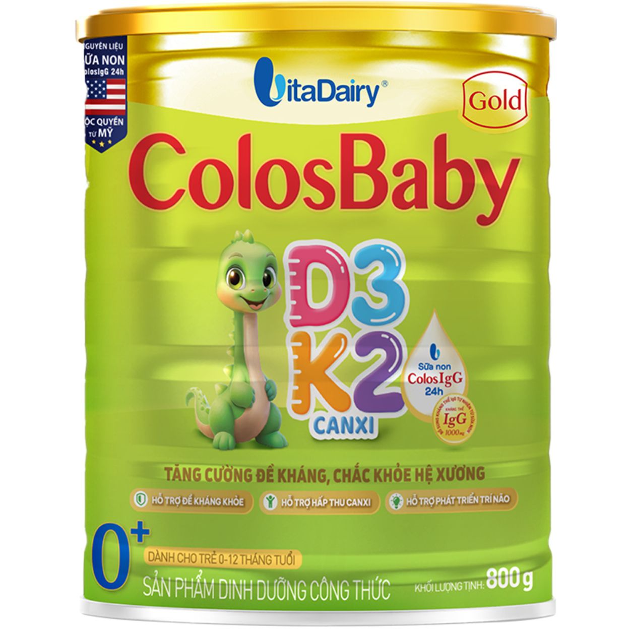 Sữa bột Colosbaby Gold D3K2 0+ 800g (0 - 1 tuổi)