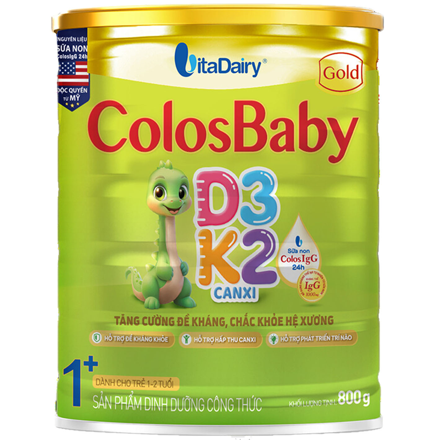 Sữa bột Colosbaby Gold D3K2 1+ 800g (1-2 tuổi)
