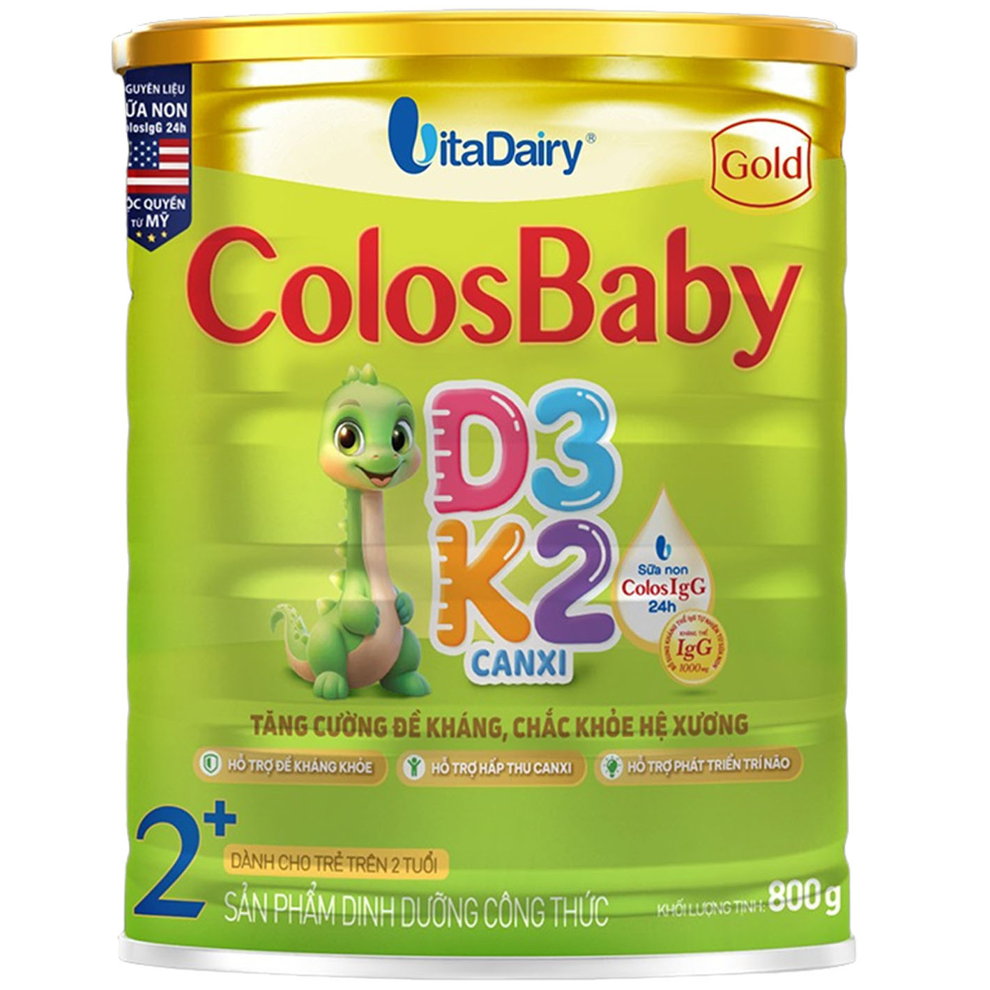 Sữa bột Colosbaby Gold D3K2 2+ 800g (Trên 2 tuổi)