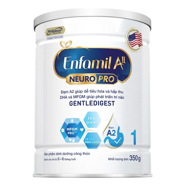 Sữa Enfamil A2 Neuropro 1 350g dành cho trẻ từ 0-6 tháng
