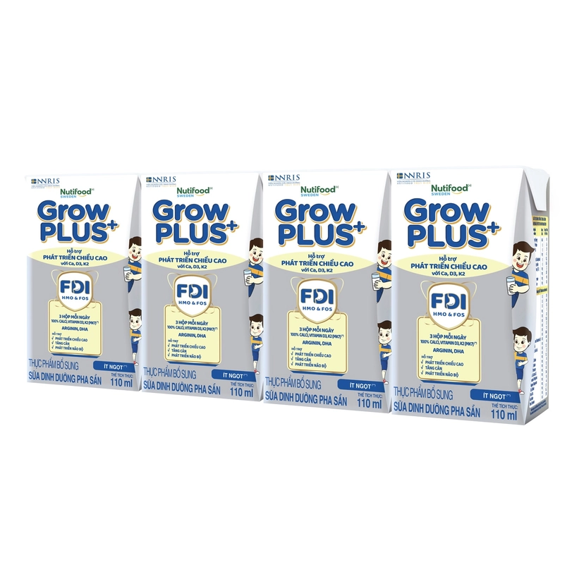 Sữa uống dinh dưỡng Nutifood GrowPlus+ Height Boosting 4x110ml