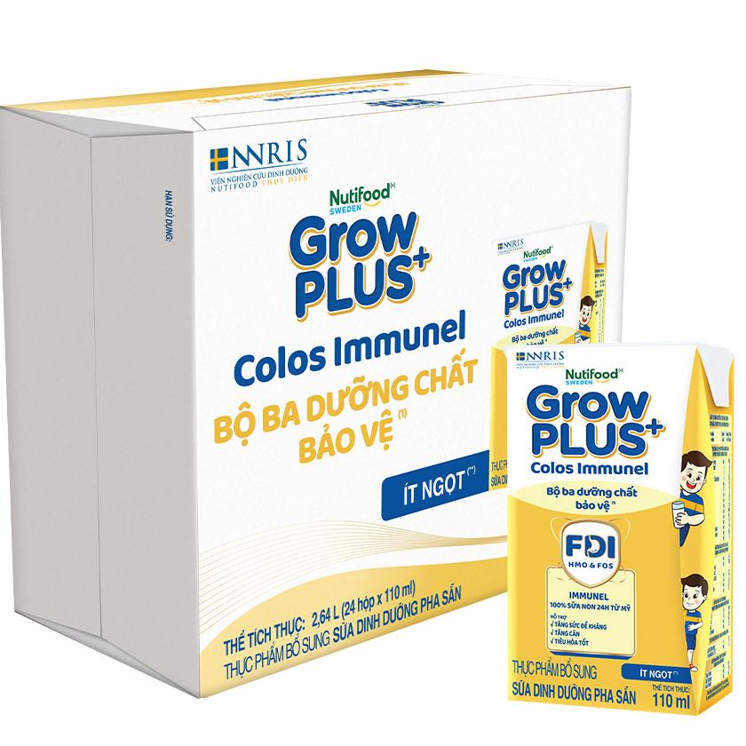 Thùng Sữa bột Pha Sẵn Nutifood GrowPLUS+ Colos Immunel (24 hộp 110ml) (Trên 1 tuổi)