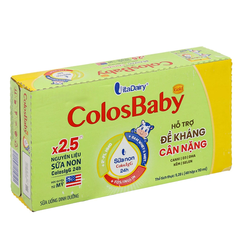 Thùng sữa bột pha sẵn Colosbaby Gold 48 hộp 110ml 