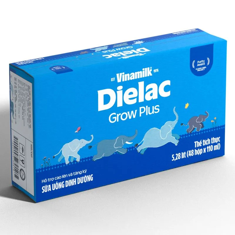 Thùng sữa pha sẵn Dielac Grow Plus 48 hộp 110 ml (từ 1 tuổi)
